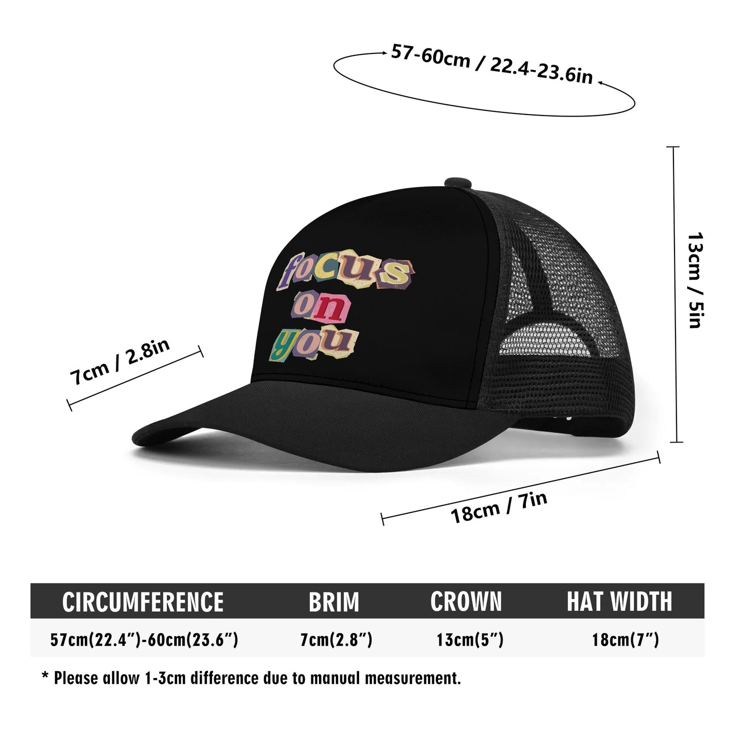 Casquette Trucker FOCUS ON YOU – Style Mesh Respirant