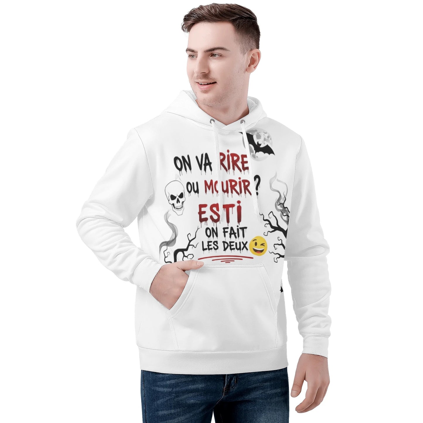 Fun Halloween Hoodie – Dark Humor &amp; Style 🕸️