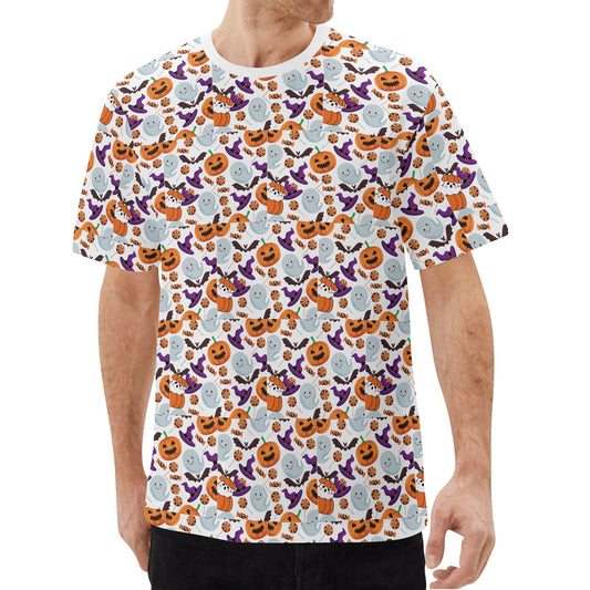 T-shirt Halloween – Pattern Citrouilles & Fantômes Fun 🎃👻